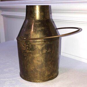 Vintage solid brass kitchen milk pail